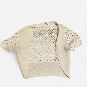Elegant Cream Open-Knit Women's Sweater